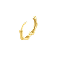 14kt Yellow Gold 12.5mm Bamboo Pentagon Hoop Earrings
