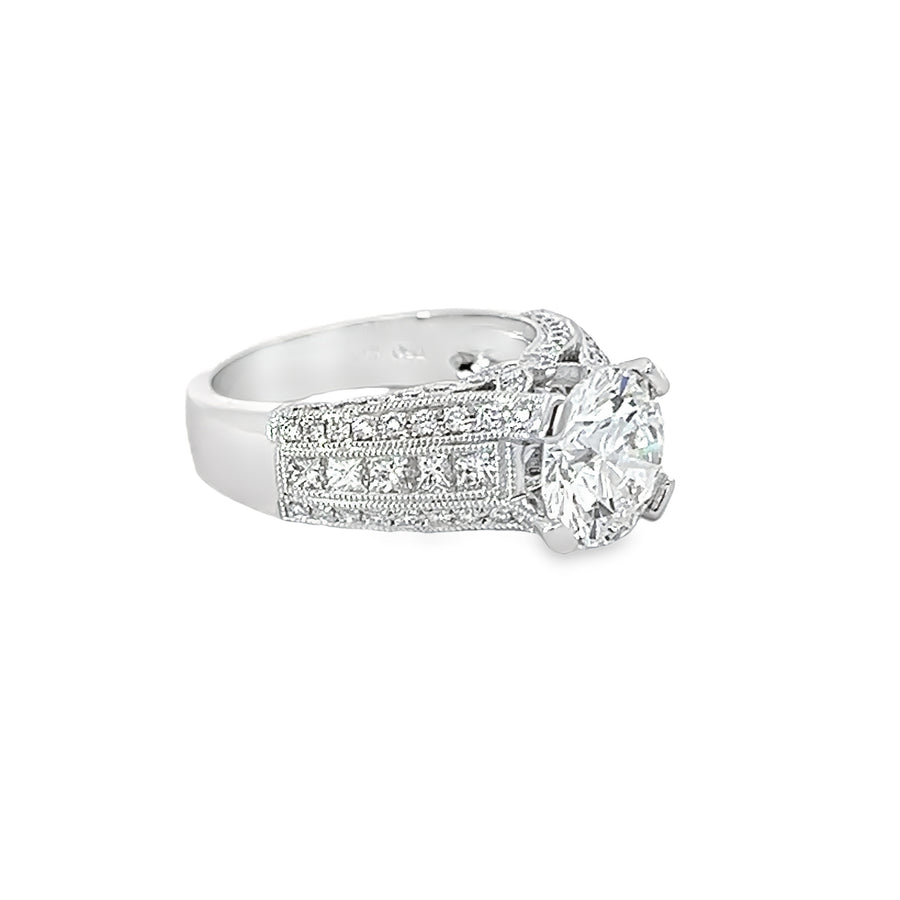 18K White Gold Lab-Grown Round Diamond Engagement Ring (3.77ct)