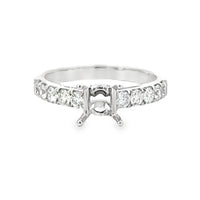 18kt White Gold Contemporary Natural Diamonds Semi-Mount Ring (0.71ct)