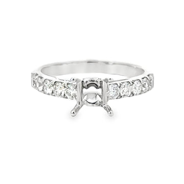 18kt White Gold Contemporary Natural Diamonds Semi-Mount Ring (0.71ct)