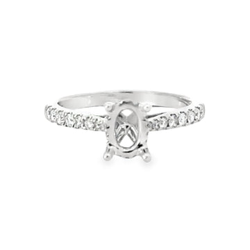 18kt White Gold Hidden Halo Natural Diamonds Semi-Mount Ring (0.29ct)