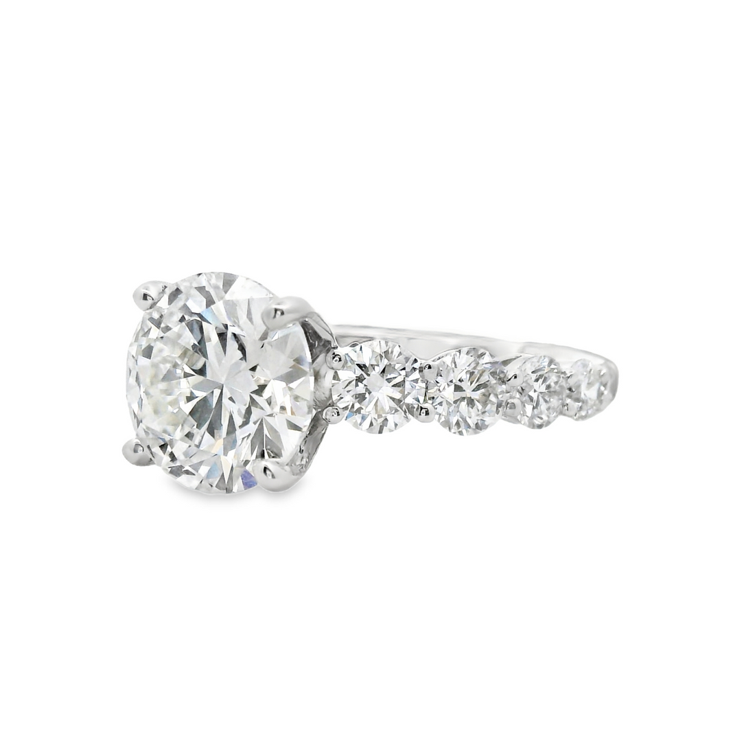 18kt White Gold Lab-Grown Round Diamond Engagement Ring (4.55ct)