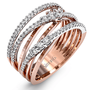 Simon G 18K White and Rose Gold Diamond Ring (.66ct)