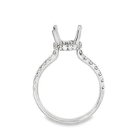 18kt White Gold Hidden Halo Natural Diamonds Semi-Mount Ring (0.58ct)