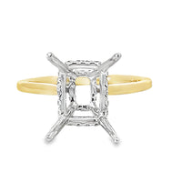 18kt Tu-Tone Gold Hidden Halo Natural Diamonds Semi-Mount Ring (0.18ct)