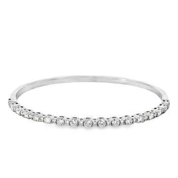 18kt White Gold Full Cut Round Diamond Bangle Bracelet (2.03ct)