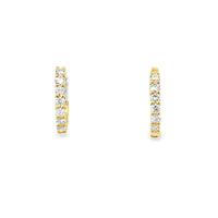 18K Yellow Gold Diamond Hoop Earrings (.35ct)