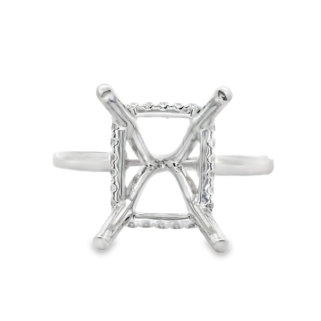 18kt White Gold Natural Round Diamond Semi-Mount Ring (.16ct)