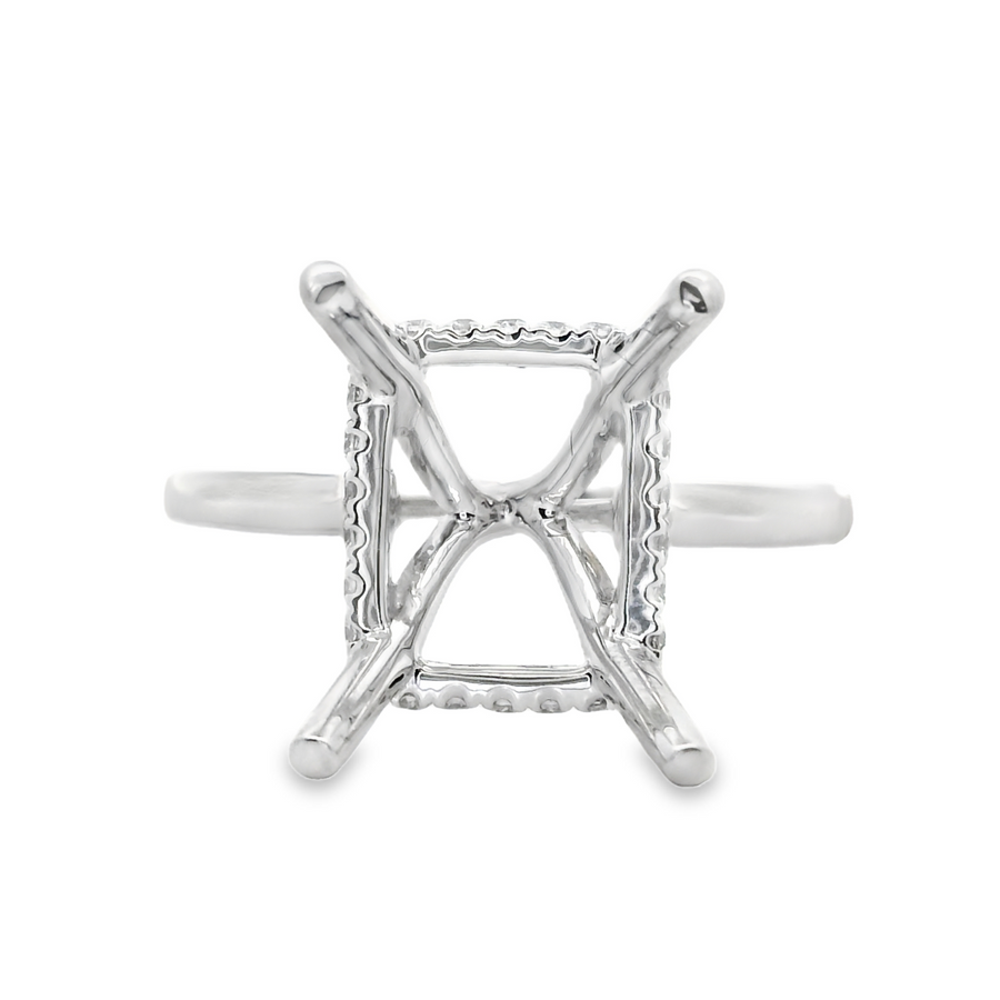 18kt White Gold Natural Round Diamond Semi-Mount Ring (.16ct)