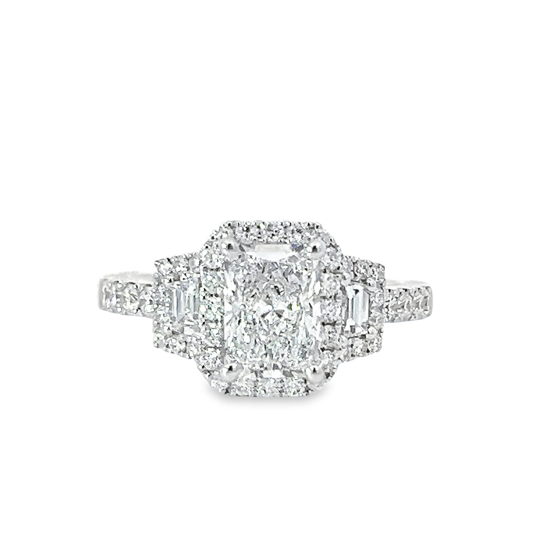 18K White Gold Lab-Grown Radiant Diamond Engagement Ring (1.27ct)