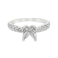 18kt White Gold Natural Round Diamond Semi-Mount Ring (.47ct)