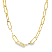 14kt Yellow Gold 18" Italian Made Paperclip Chain Necklace (7.6g)