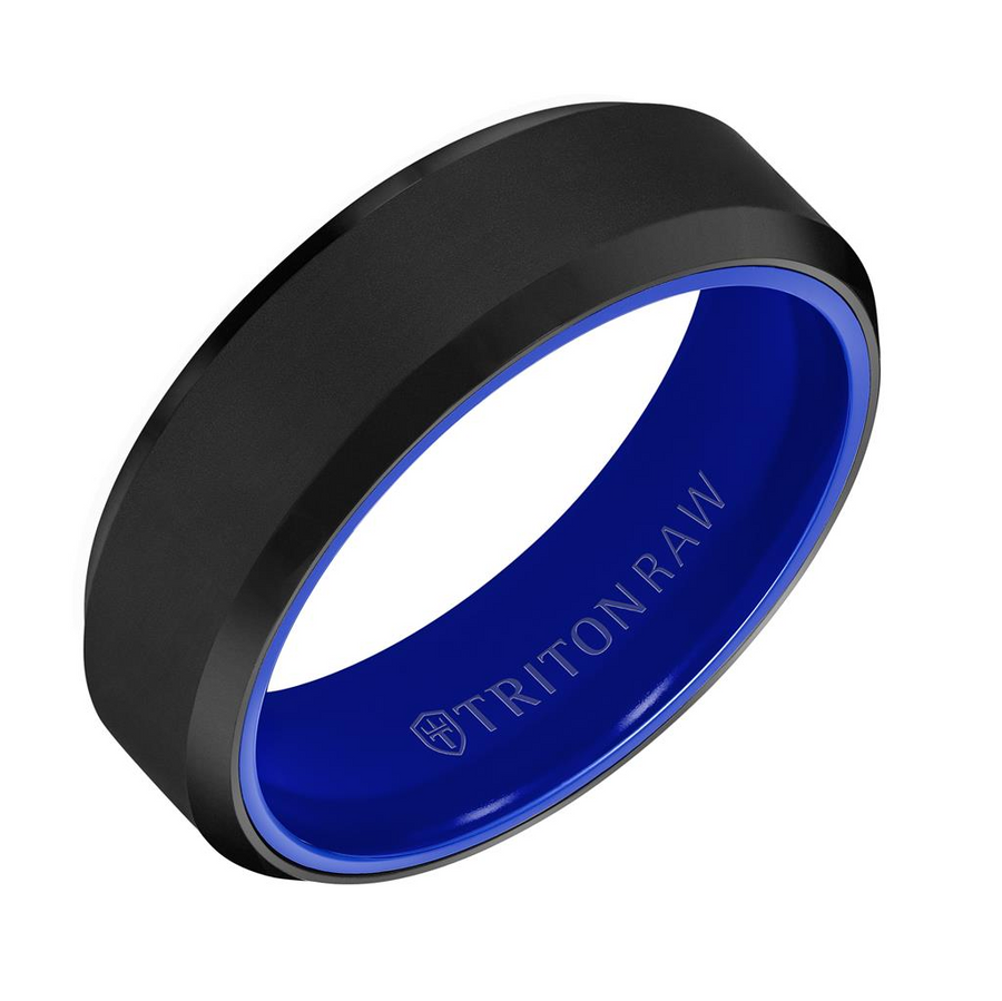 Triton Tu-Tone Tungsten 7mm Matte Finish Ring