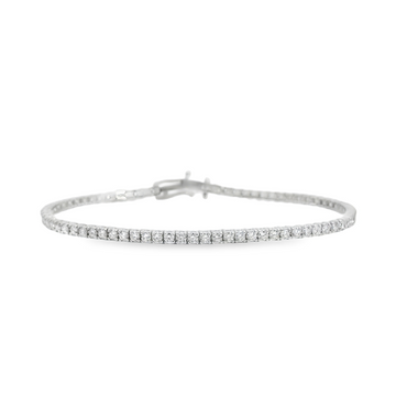 14kt White Gold 7" Lab-Grown Round Diamond Tennis Bracelet (2.96ct)