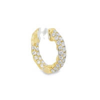 18kt Yellow Gold Diamond Pave Hoop Earrings (1.26ct)