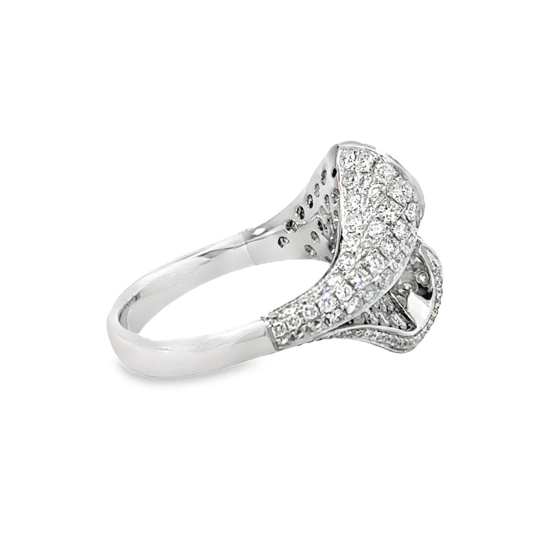 18kt White Gold Natural Diamond Free Form Ring (1.61ct)