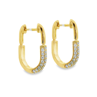 18kt Yellow Gold Round Natural Diamond Small Hoop Earrings (.33ct)