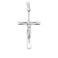 18kt White Gold 46mm Italian Made Crucifix Pendant (5.92g)