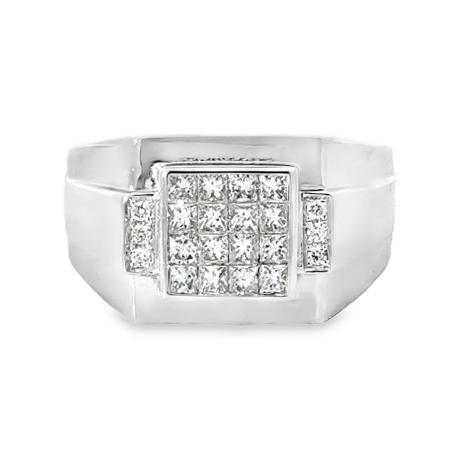 18kt White Gold Gent's Natural Diamonds Ring (0.83ct)