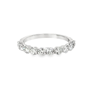 18kt White Gold Natural round Diamond Shared Prong Wedding Ring (.94ct)