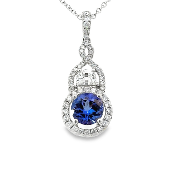 18kt White Gold Diamond and Tanzanite Pendant (1.35ct)