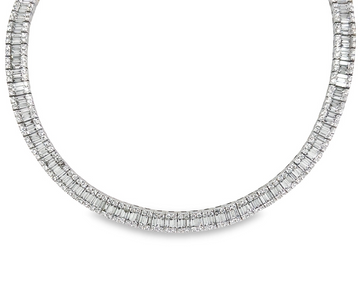 18K White Gold Natural Diamond Collar Necklace (15.27ct)