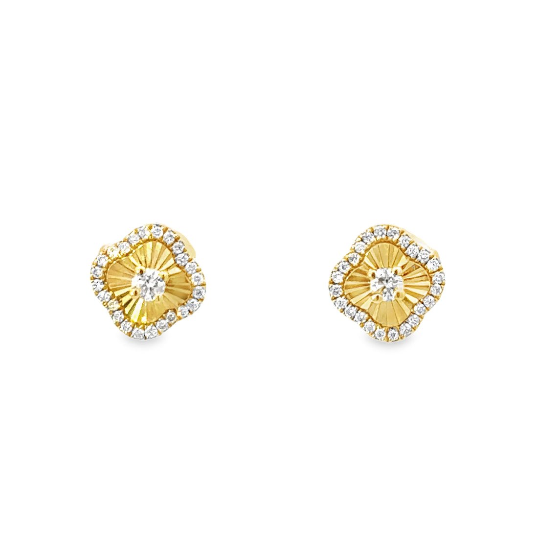 18kt Yellow Gold Natural Diamonds Button Earrings (0.24ct)