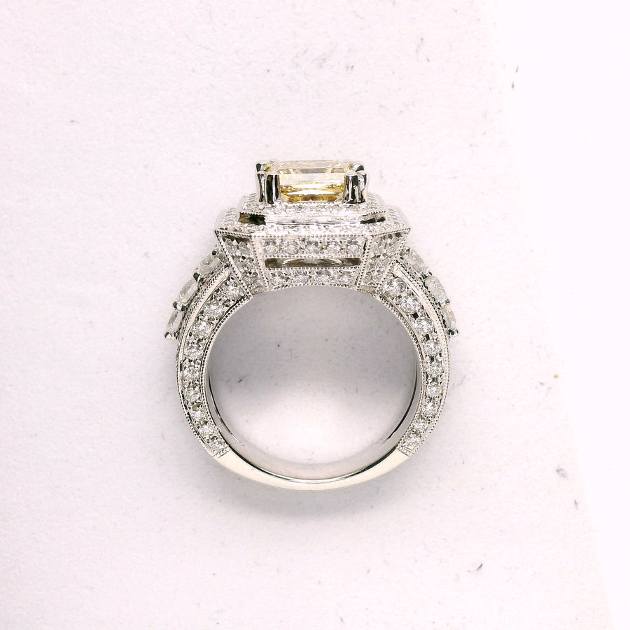 18kt White Gold Lab-Grown Princess Diamond Engagement Ring (4.41ct)