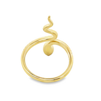 18kt White Gold Natural Round Diamond & Natural Round Tsavorite Garnet Snake Ring (.36ct)