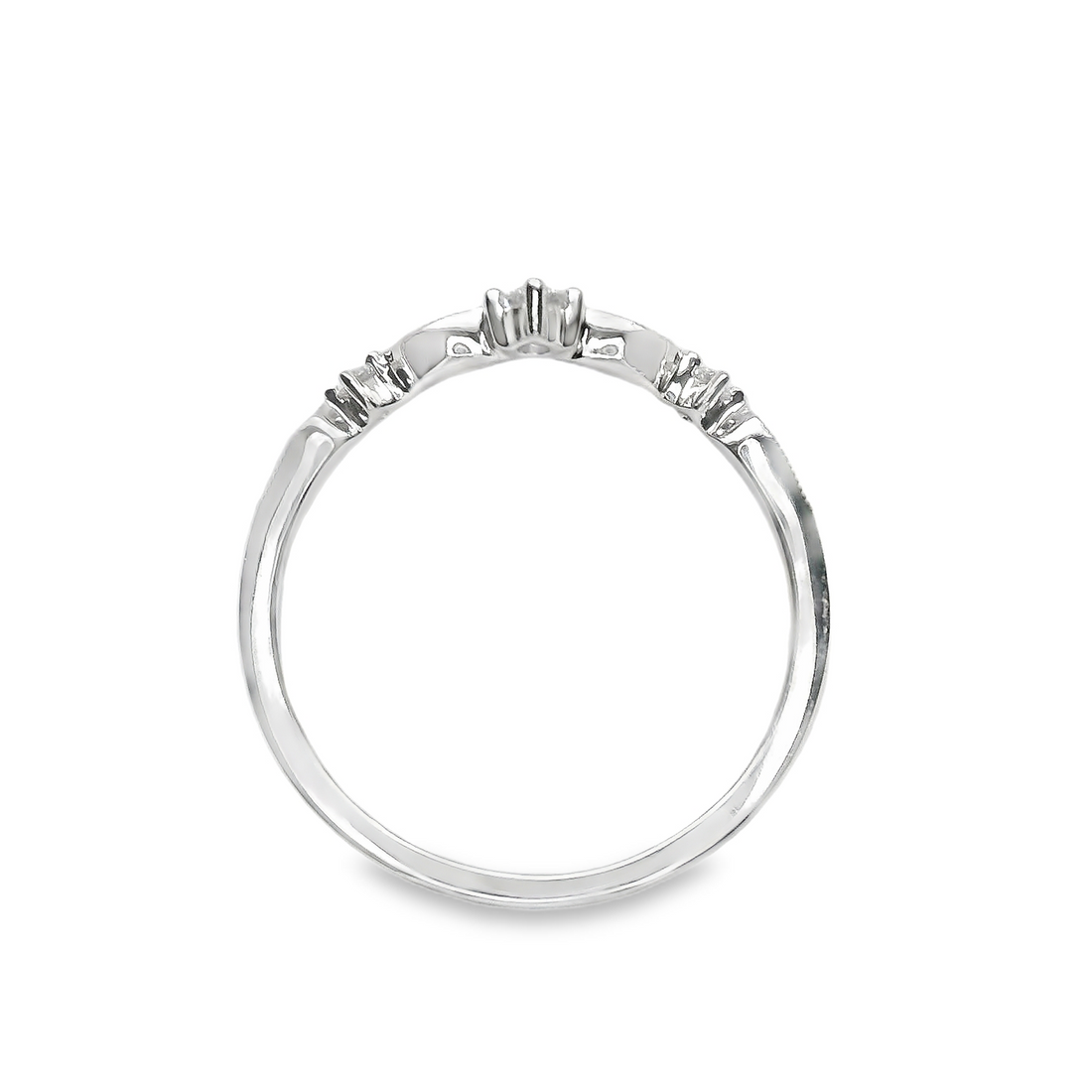 18kt White Gold Natural Round Diamond Wedding Ring (.16ct)