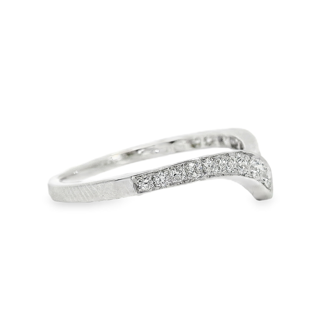 18kt White Gold Natural Round Diamonds Wedding Ring (.29ct)