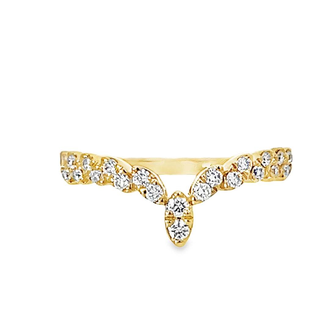 18kt Yellow Gold Diamond Curved Ring (0.29ct)