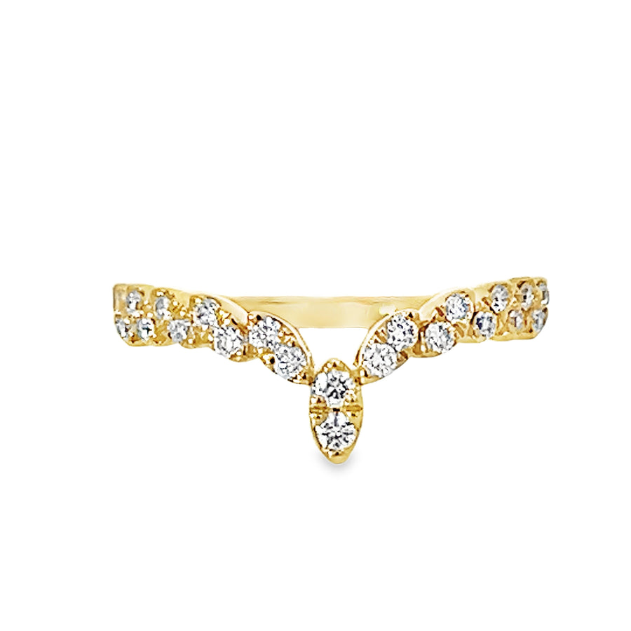 18kt Yellow Gold Diamond Curved Ring (0.29ct)