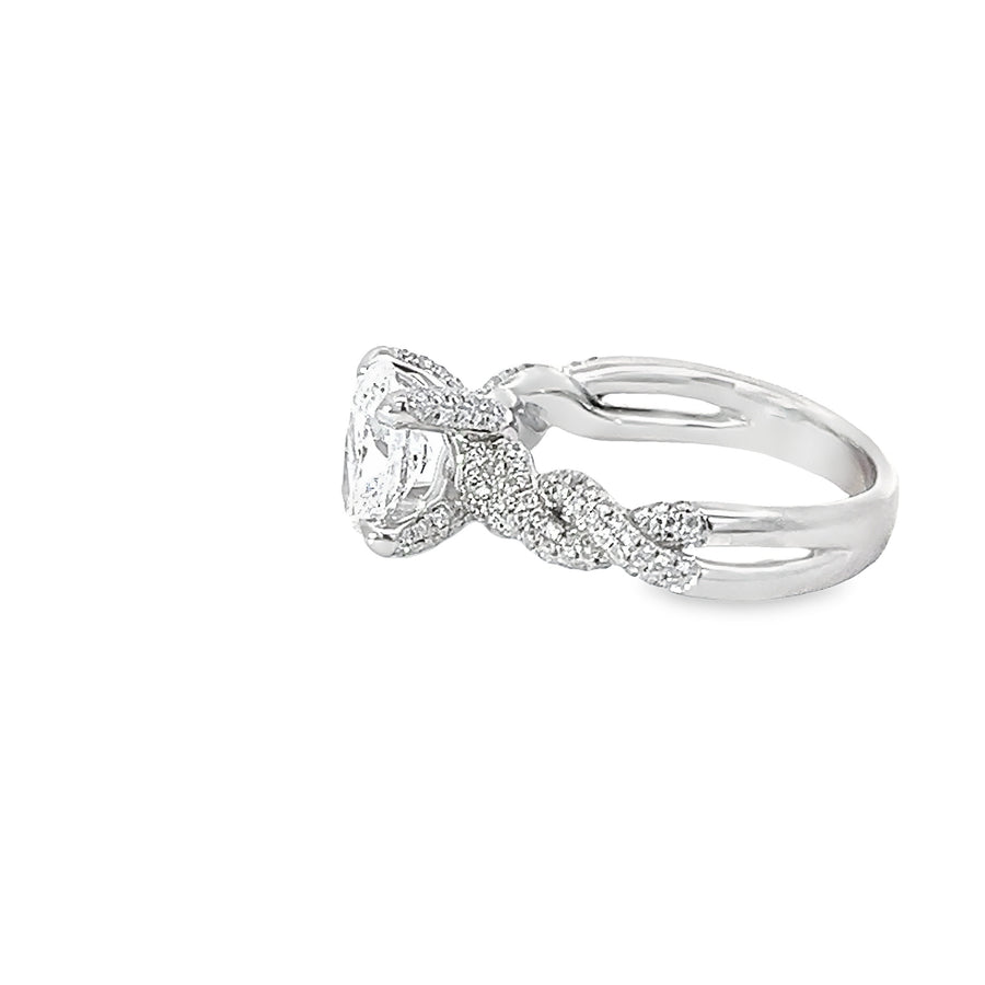 18K White Gold Lab-Grown Oval Diamond Engagement Ring (1.56ct)