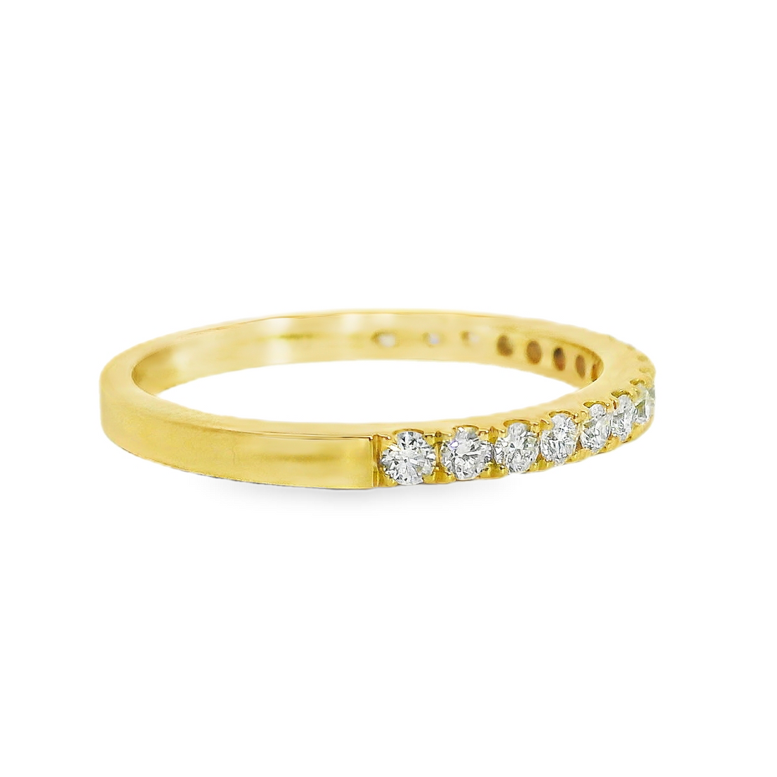 18kt Yellow Gold Natural Round Diamond Prong Set Wedding Ring (0.36ct)