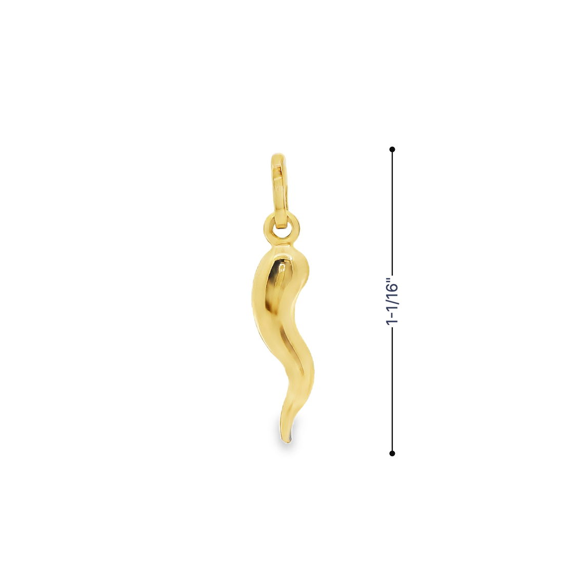 14kt Yellow Gold Italian Made Horn Pendant (.9g)