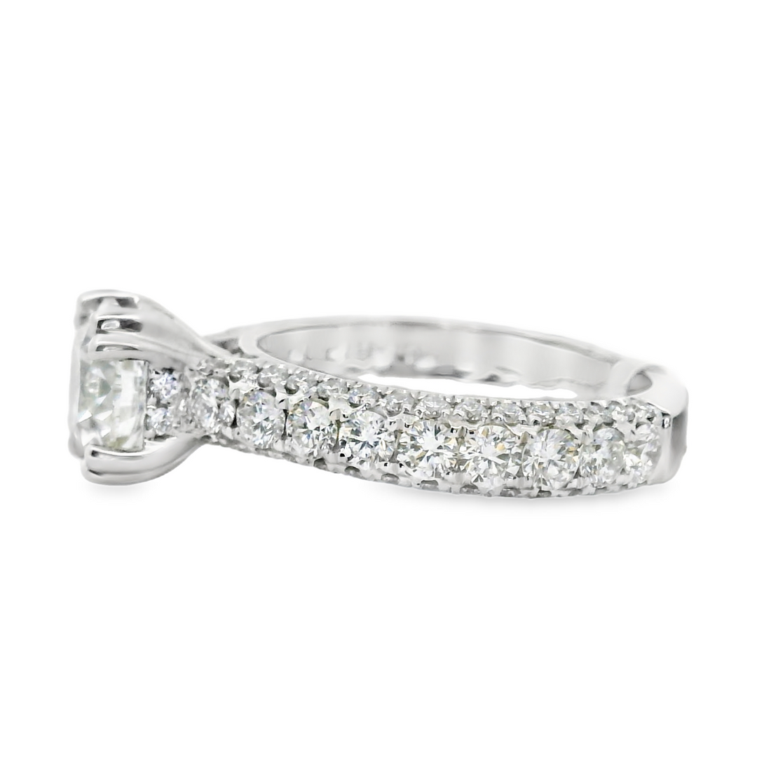 18kt White Gold Natural Round Brilliant Diamond Engagement Ring (3.00ct)