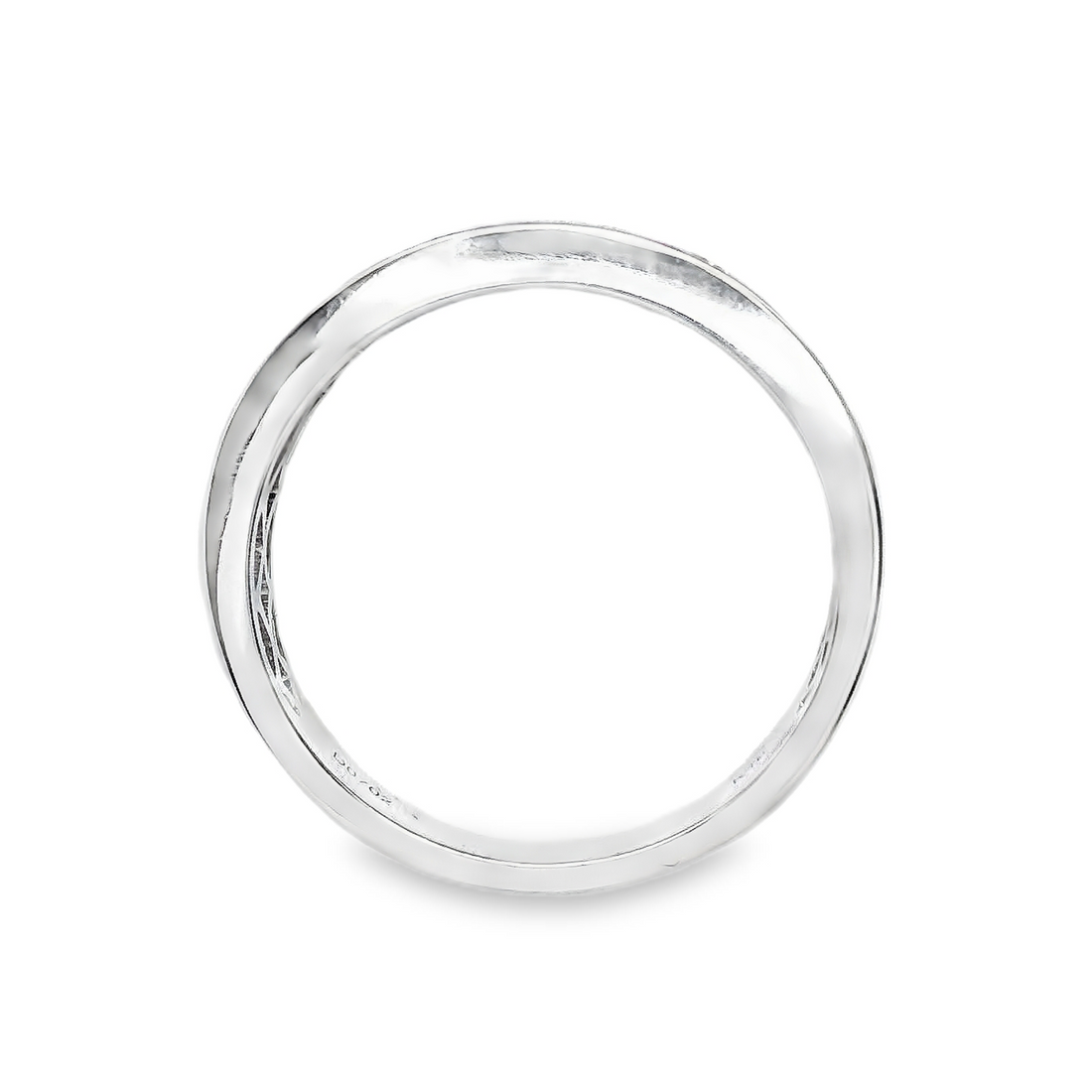 18kt White Gold Natural Round Diamond Pavé Wedding Ring (.70ct)