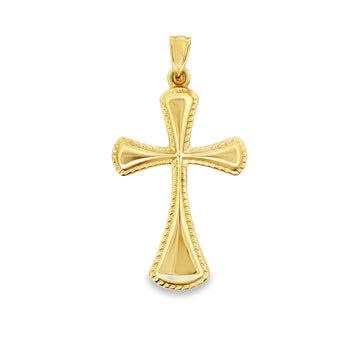 18K Yellow Gold Italian Made Cross Pendant (1.36g)