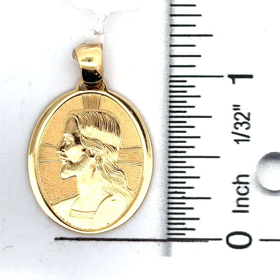 18kt Yellow Gold Italian Made Christ Head Pendant (3.23g)