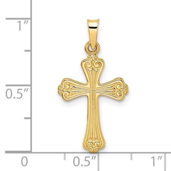 14kt Yellow Gold Ornate Cross Pendant (.90g)