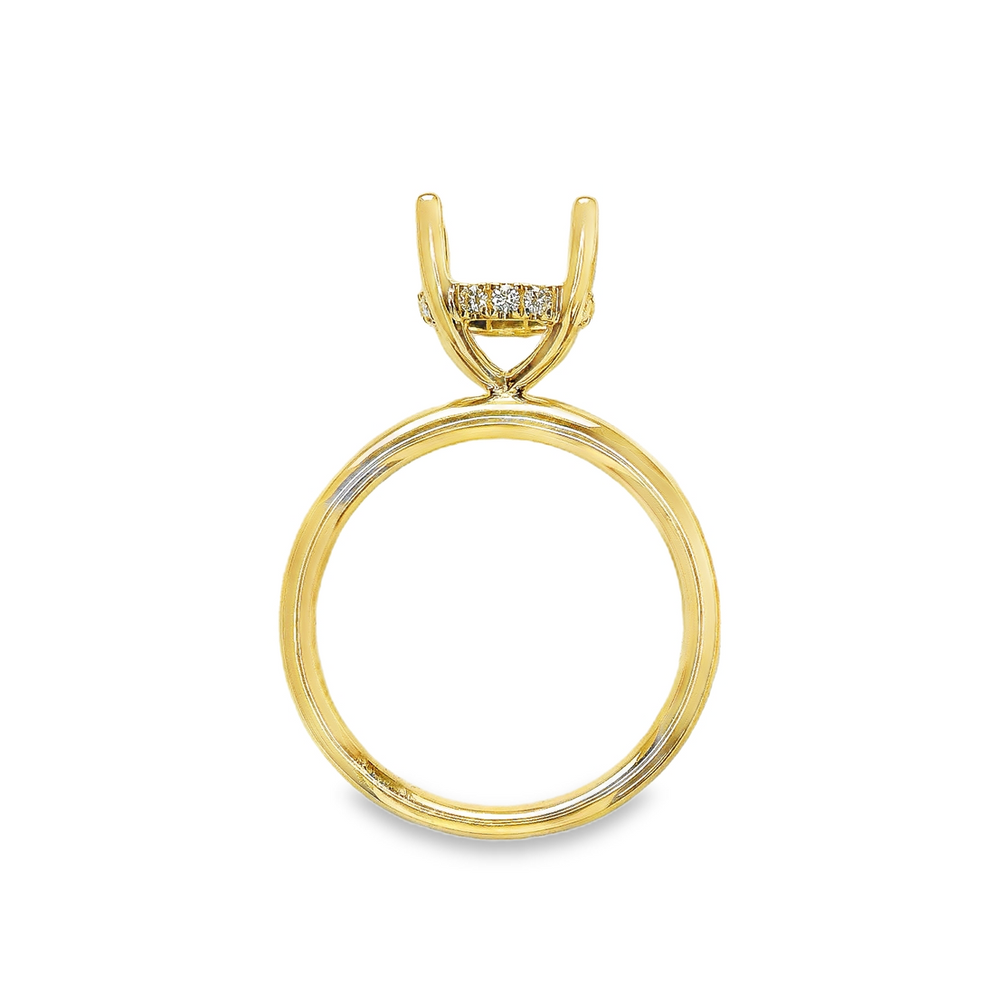 18kt Yellow Gold Natural Round Diamond Semi-Mount Ring (.11ct)