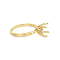 18K Yellow Gold Natural Diamond Semi-Mount Ring (.06ct)