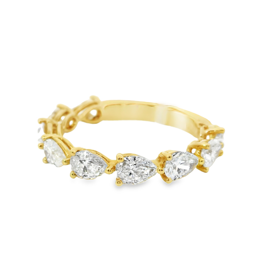 18kt Yellow Gold Pear Brilliant Diamond Wedding Ring (1.66ct)