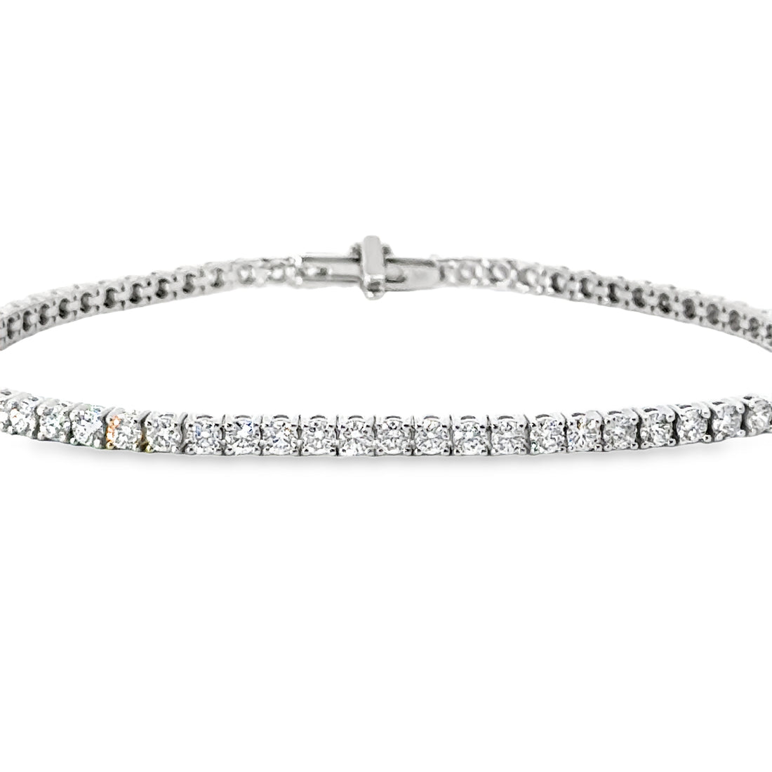 14K White Gold 7" Lab-Grown Diamond Tennis Bracelet (3.09ct)