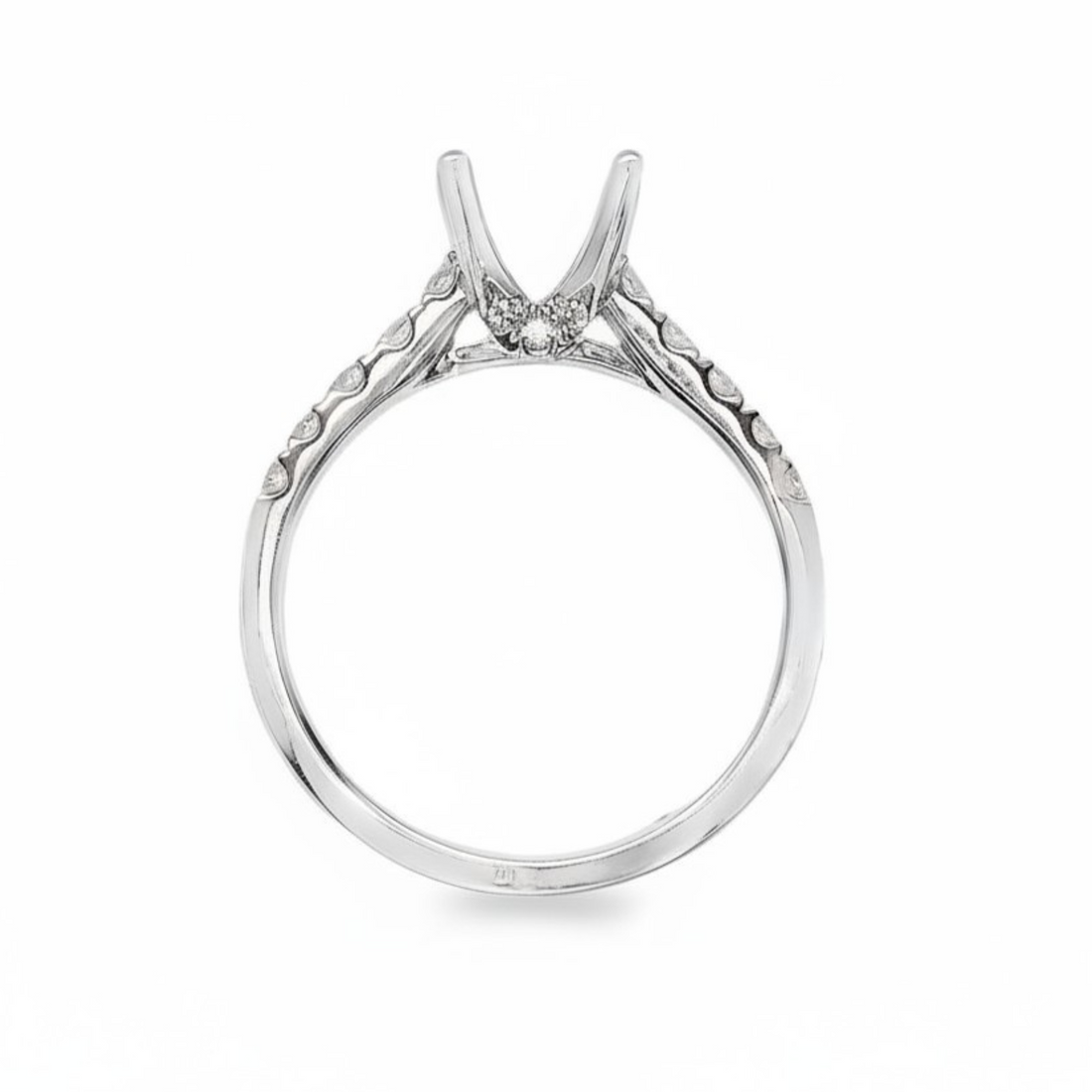 18kt White Gold Full-Cut Diamond Semi-Mount Ring (.47ct)