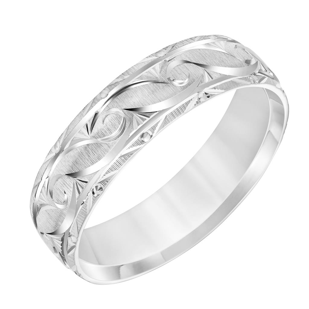 Goldman 14kt White Gold 6mm Ring