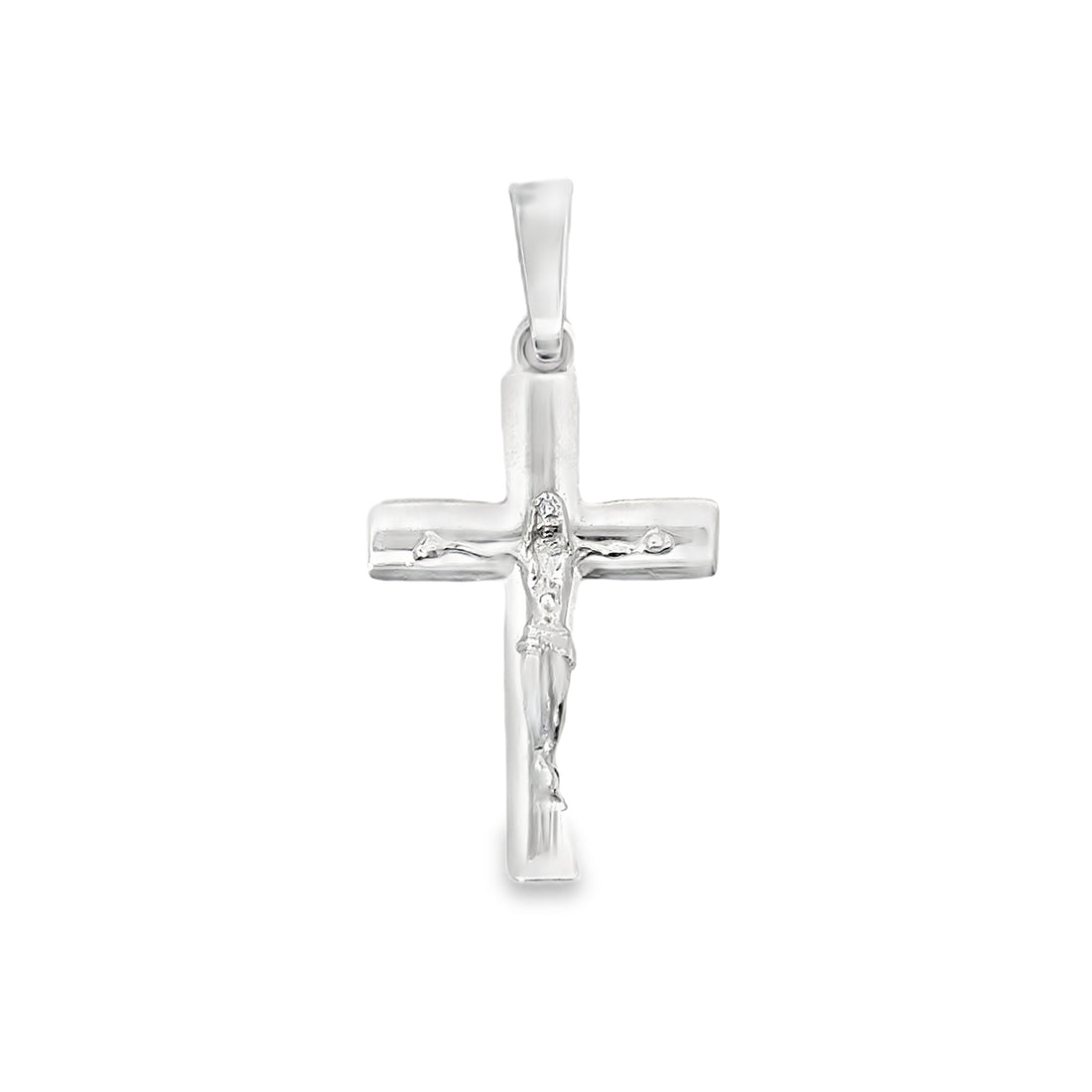 18K White Gold Italian Made Crucifix Pendant (4.11g)