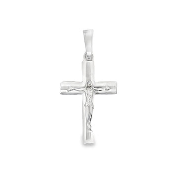 18kt White Gold Italian Made Crucifix Charm (4.11g)