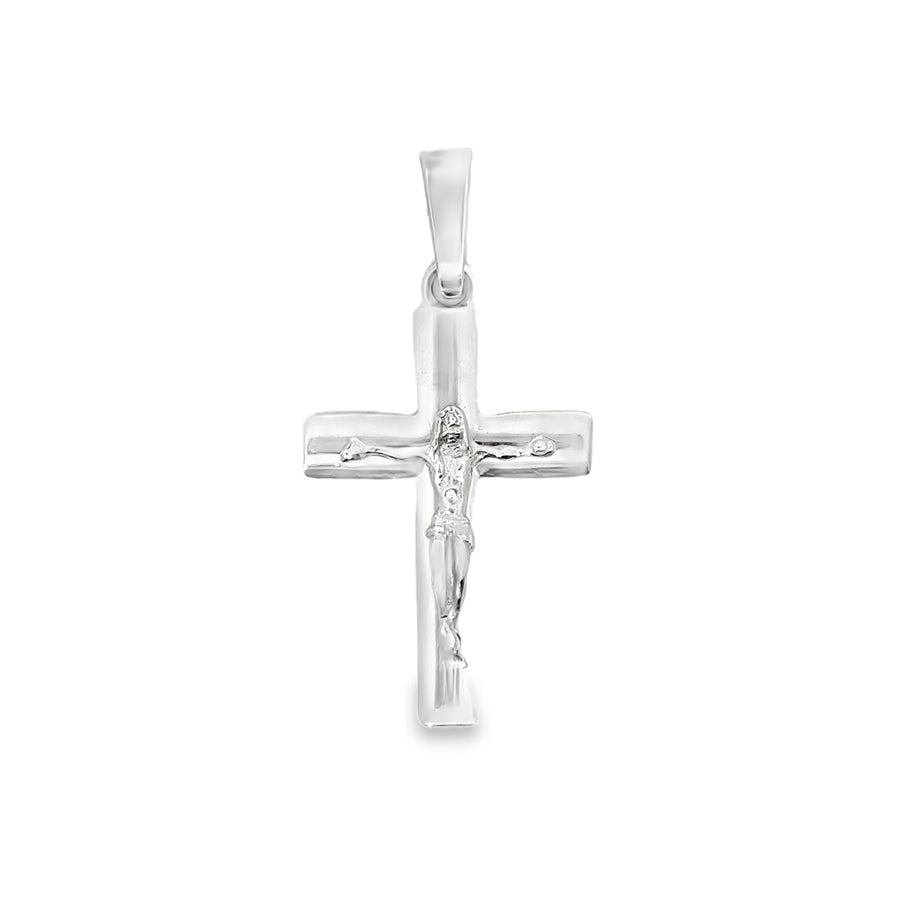 18kt White Gold Italian Made Crucifix Charm (4.11g)